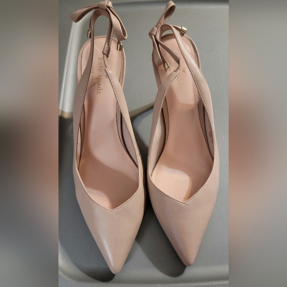 Kate spade USED pink sling bow back pump 8.5 - Picture 1 of 12